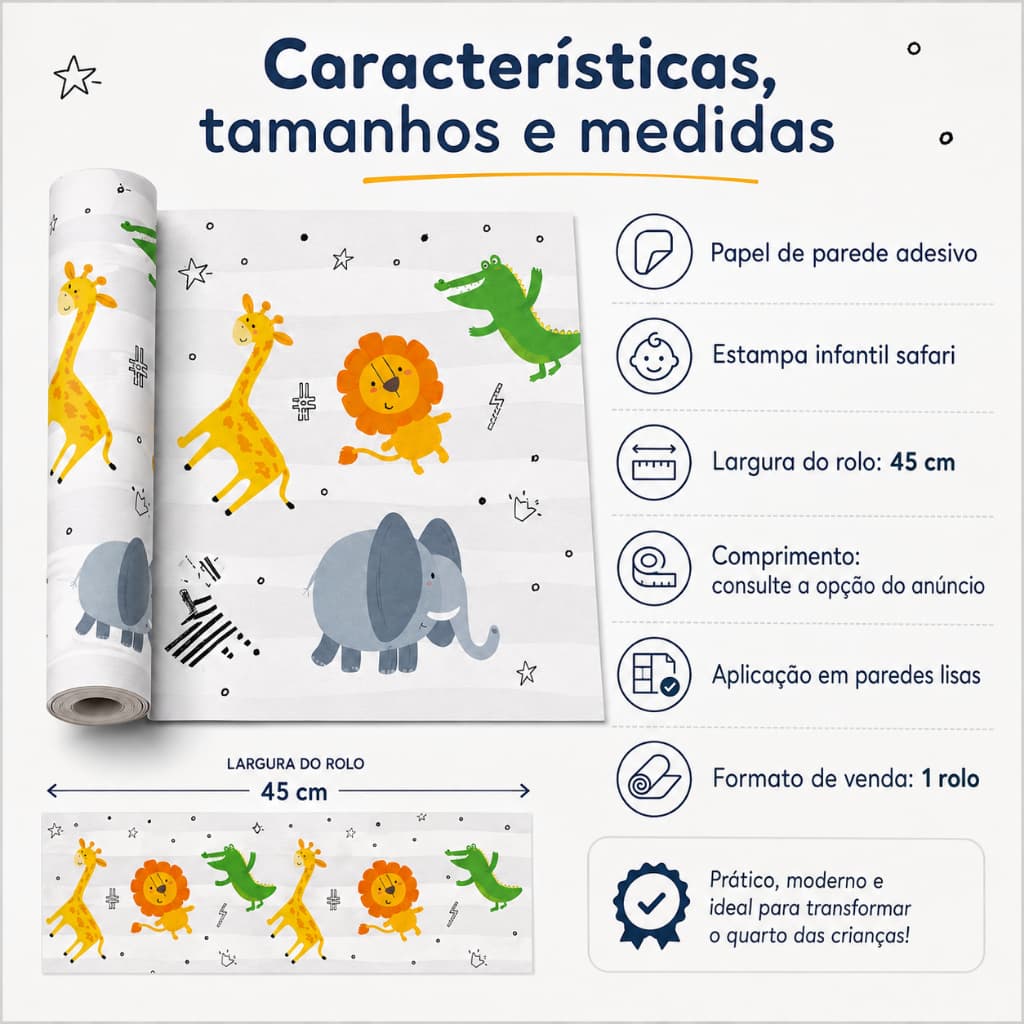 Papel de parede Adesivo Infantil Quarto Facil de Aplicar Autocolante