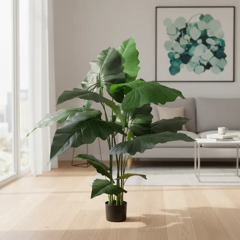Planta Artificial Taro Orelha Elefante Decoração Sala 1.20m, Planta Artificial Para Decoração.