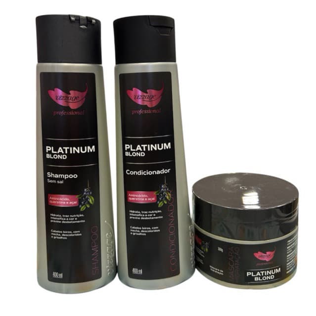 kit platinador e matizador para cabelos loiros ou com mecha Vizzage