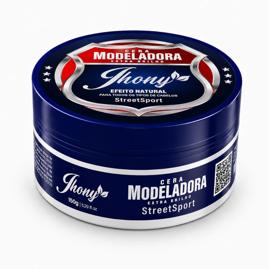 Pasta Modeladora Capilar Streetsport Jhony Barber 130g Extra Brilho com Efeito Natural por 24 Horas