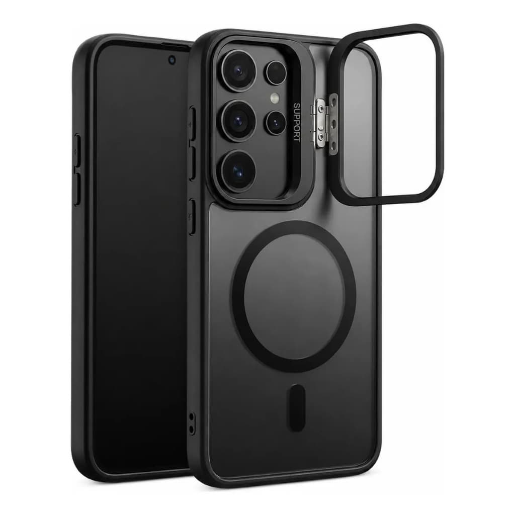 Capa Magnética Compatível Samsung Galaxy S24 Plus Com Suporte MagSafe Anti Impacto Preta Premium
