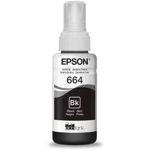 Refil Tinta Epson EcoTank T664120 Preto 664 Original 70ml Alto Rendimento