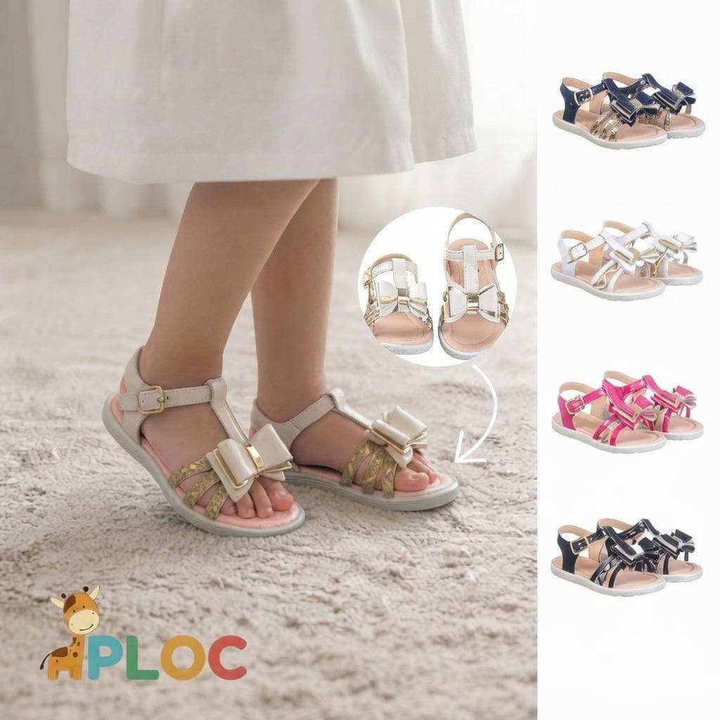 SANDÁLIA INFANTIL MENINA PLOC FESTA BRIHO ANATÔMICO