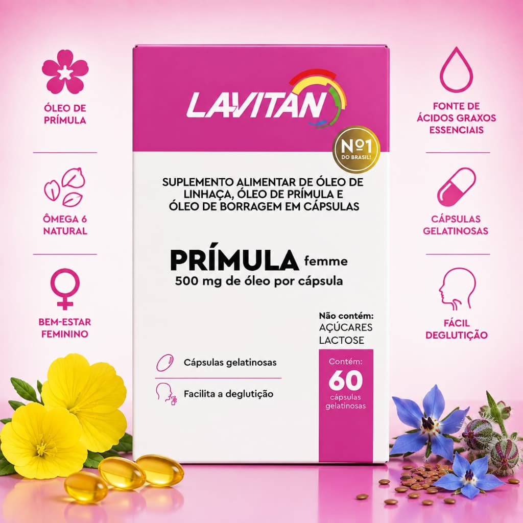 Lavitan Prímula Femme 60 Cápsulas Sem Sabor