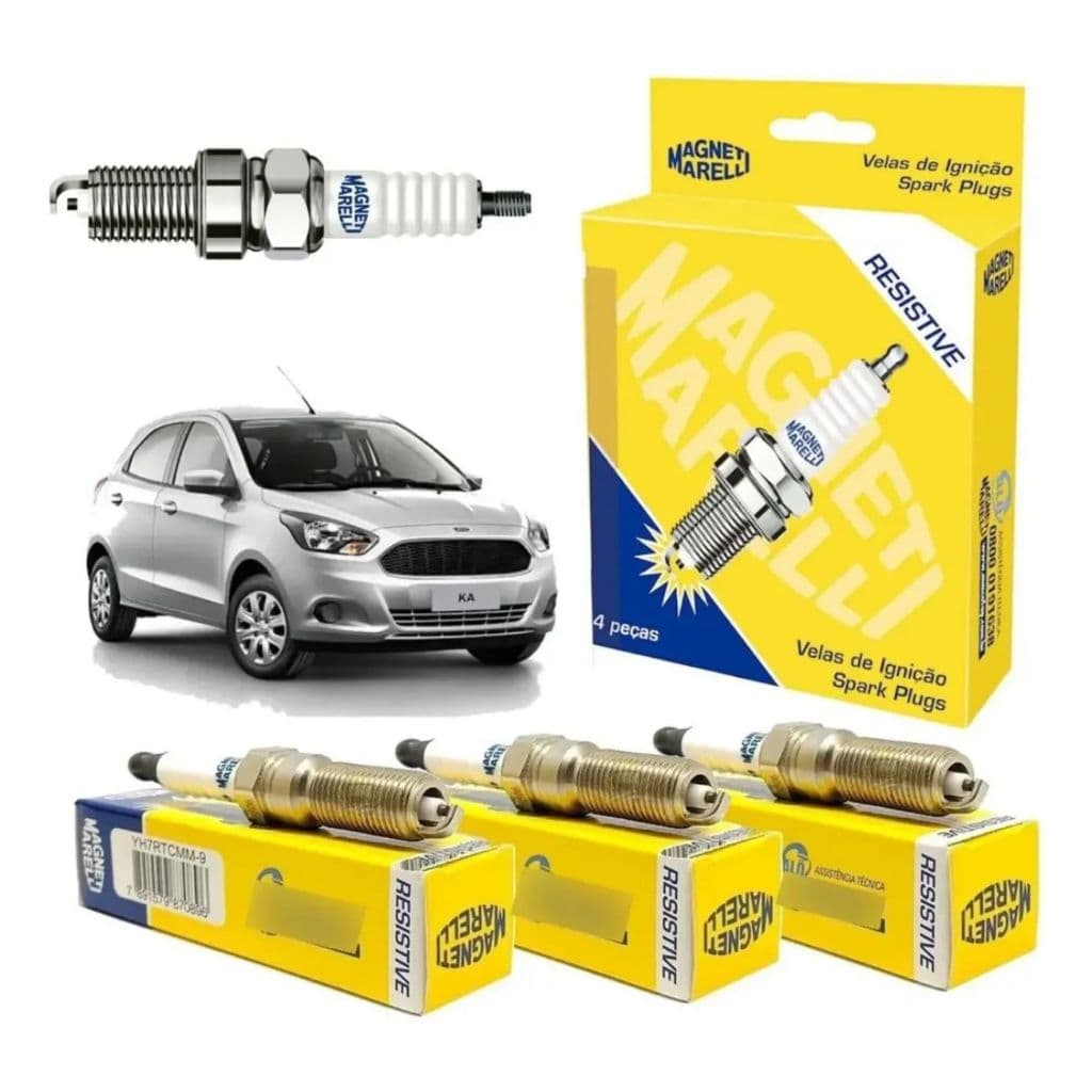Jogo Velas Ignição Magneti Marelli Ford Ka 1.0 12V 3 Cilindros 2014 a 2025 Original