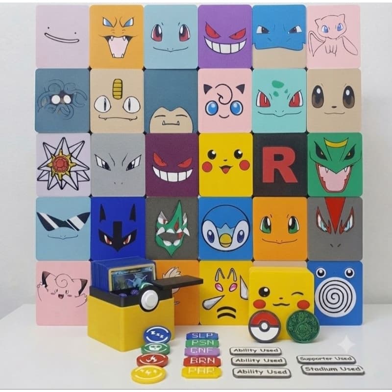 Caixa Organizadora Deck Box Porta Cartas Pokemon Cards TCG | 220 CARTAS | CONTADORES | MARCADORES