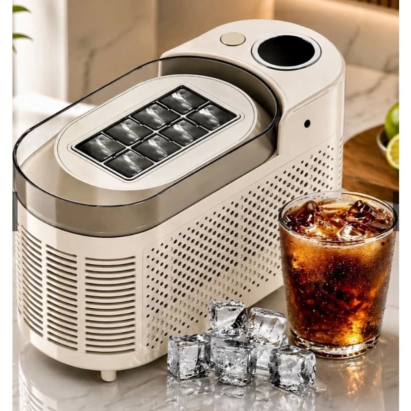 Máquina de Gelo Portátil Automática Produz Gelo Rápido em Minutos Compacta e Silenciosa Bivolt e 12V