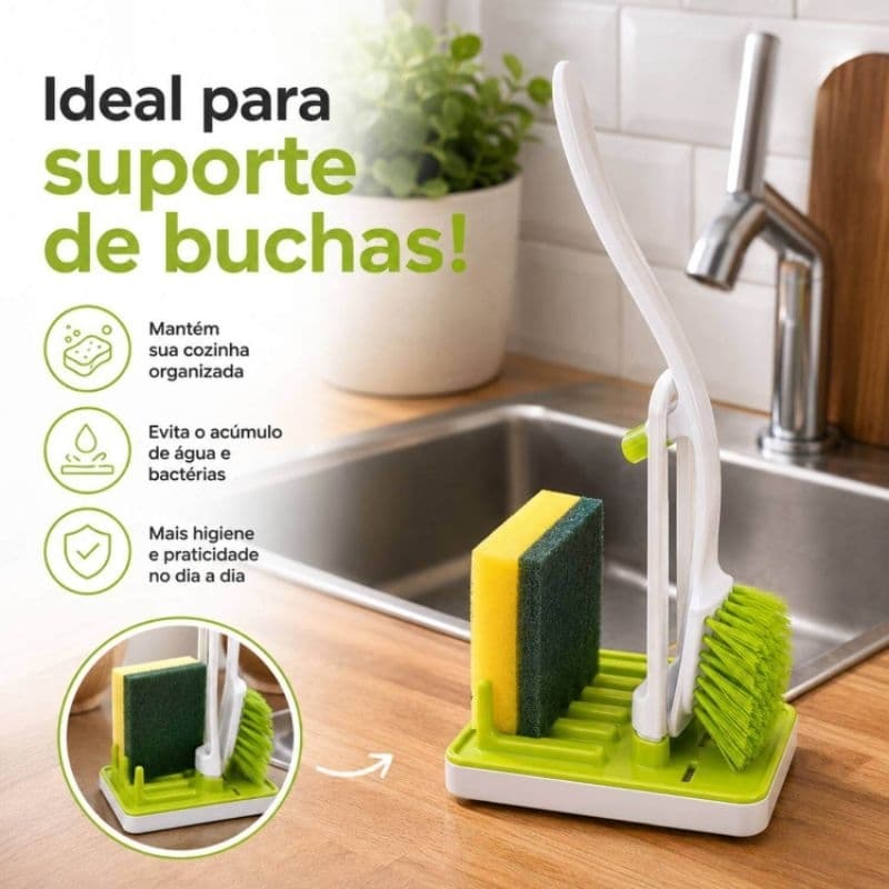 Conjunto Organizador de Pia com Suporte para Esponja Escova