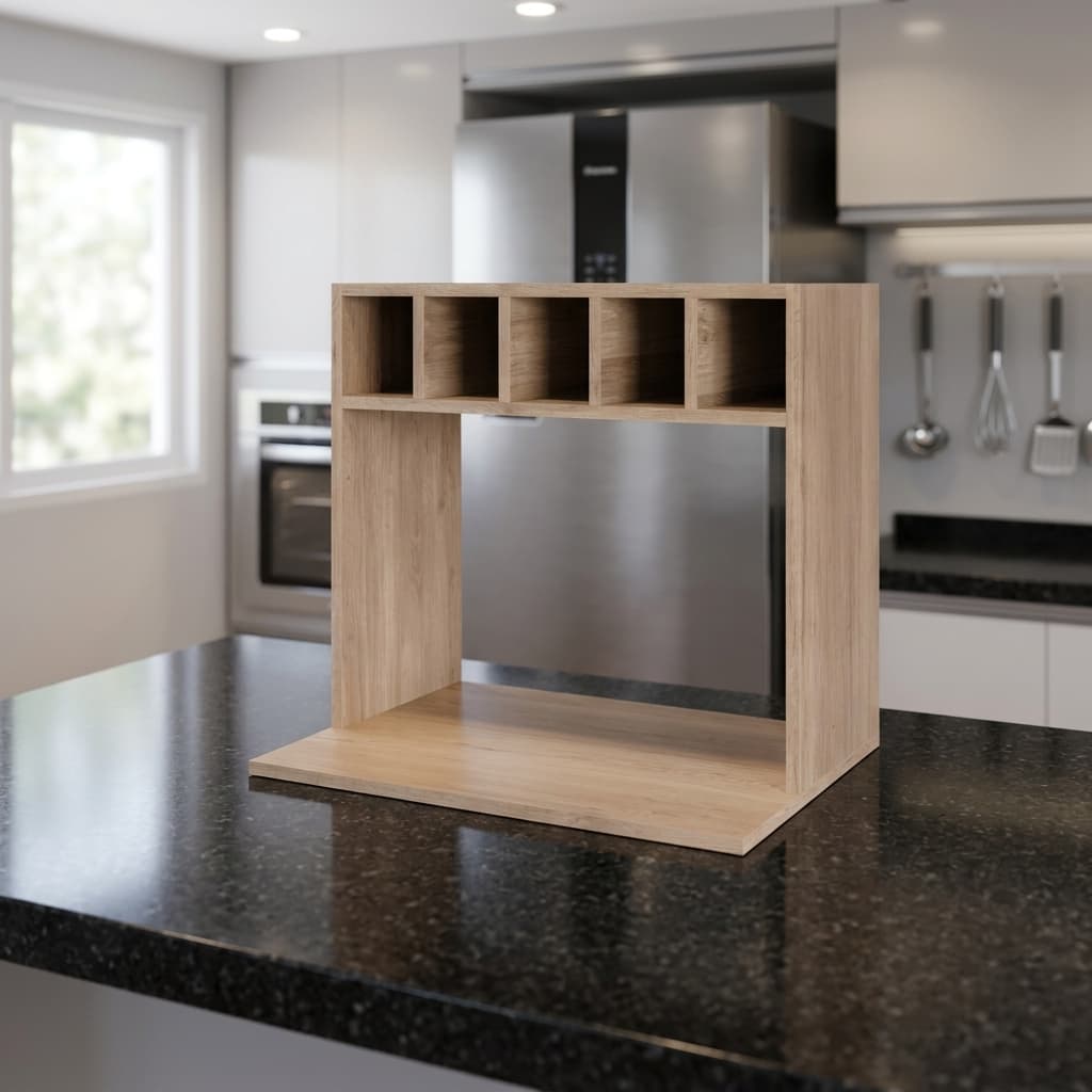 Suporte Para Microondas Forno Com Nicho Garrafeiro Lisa Suspenso Para Cozinha
