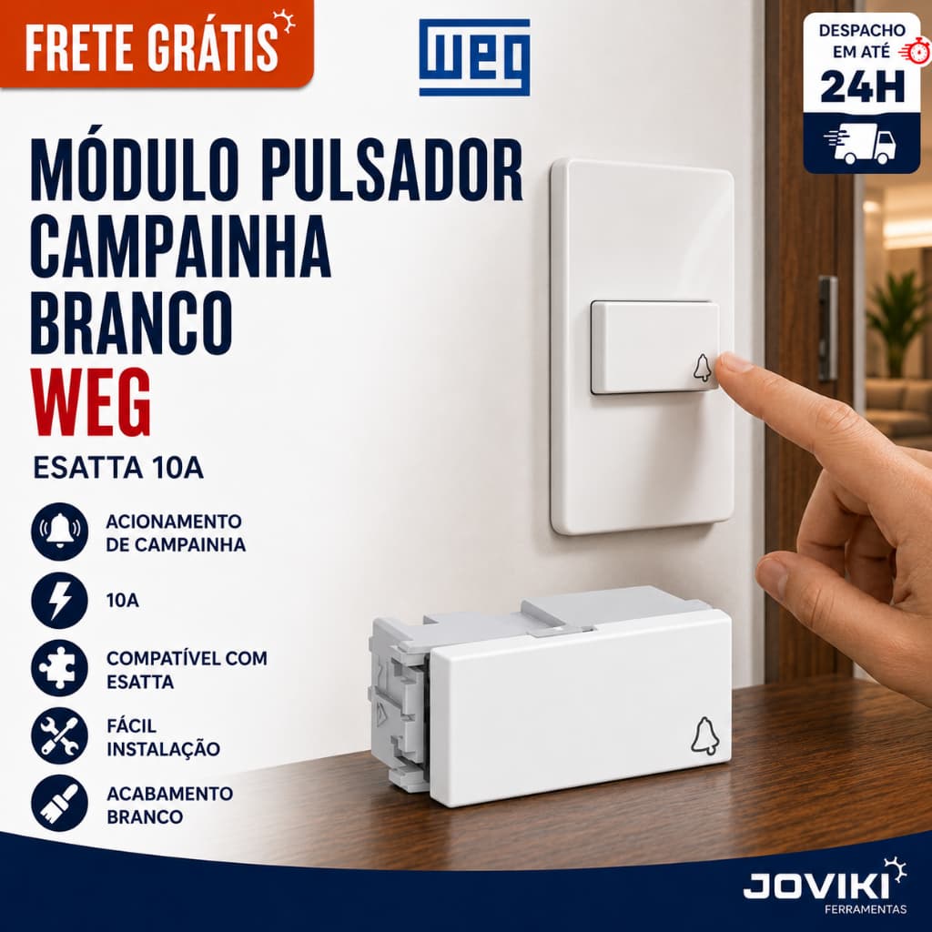 Módulo Pulsador Campainha 10A Branco Esatta Weg