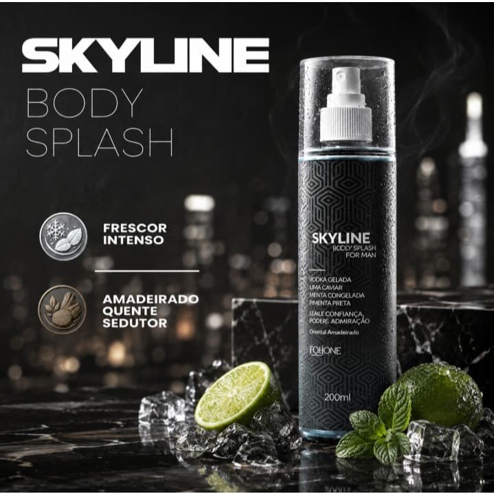 Body Splash Masculino Bodyman Perfume Amadeirado Folione Skyline