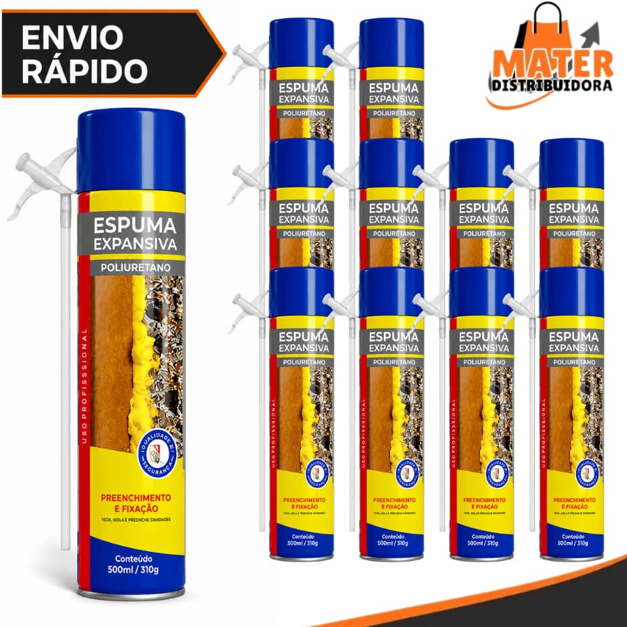 Espuma Expansiva de Poliuretano 500ML/340GR Para Janelas e Portas