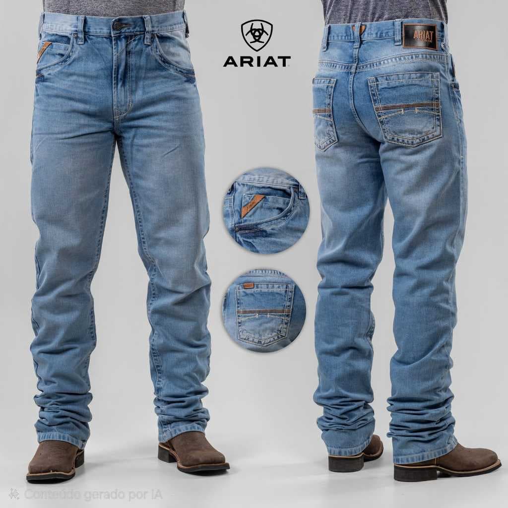 Calça Country Masculina Jeans Premium Estilo Ariat King Farm Cinch –Peão de Montaria Rodeio 36 ao 48