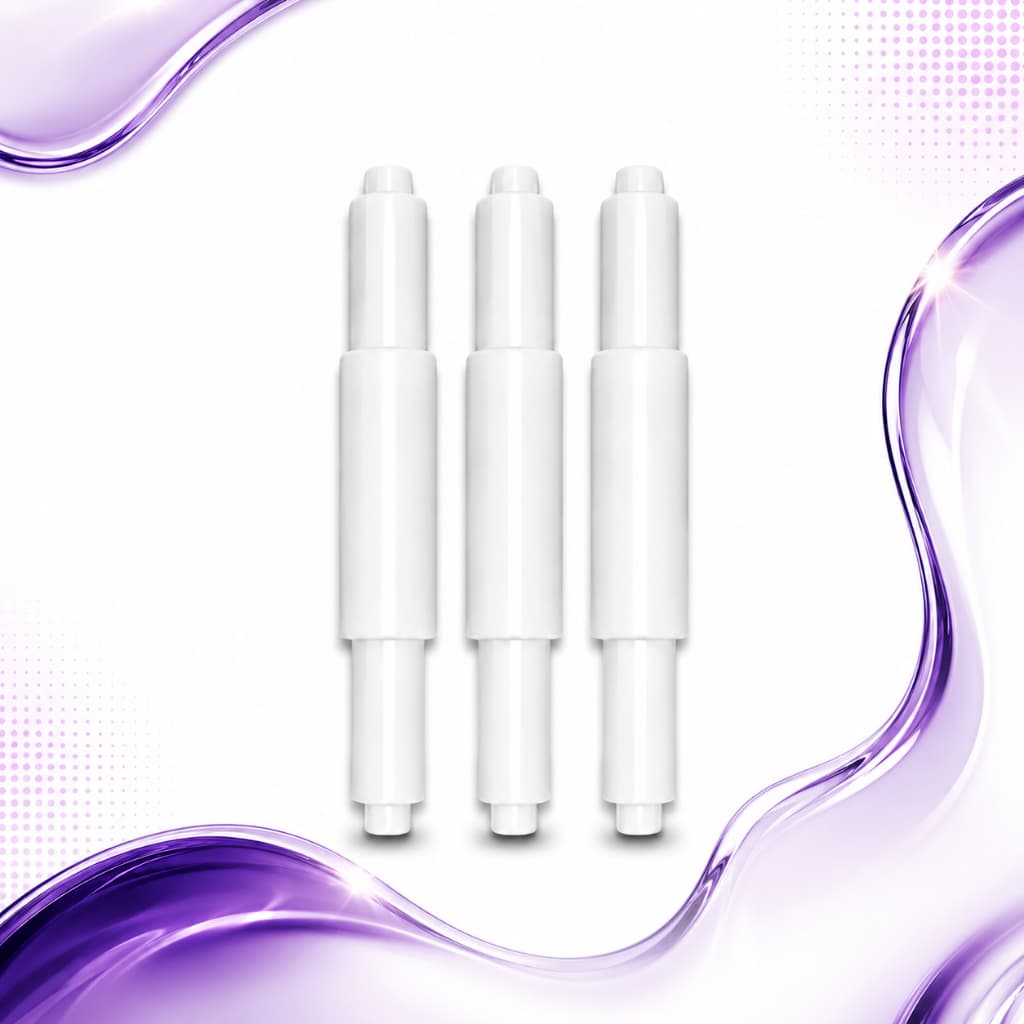 Kit 3 Roletes Papel Higiênico Overtime Branco Plástico Retrátil Reposição Papeleira Banheiro