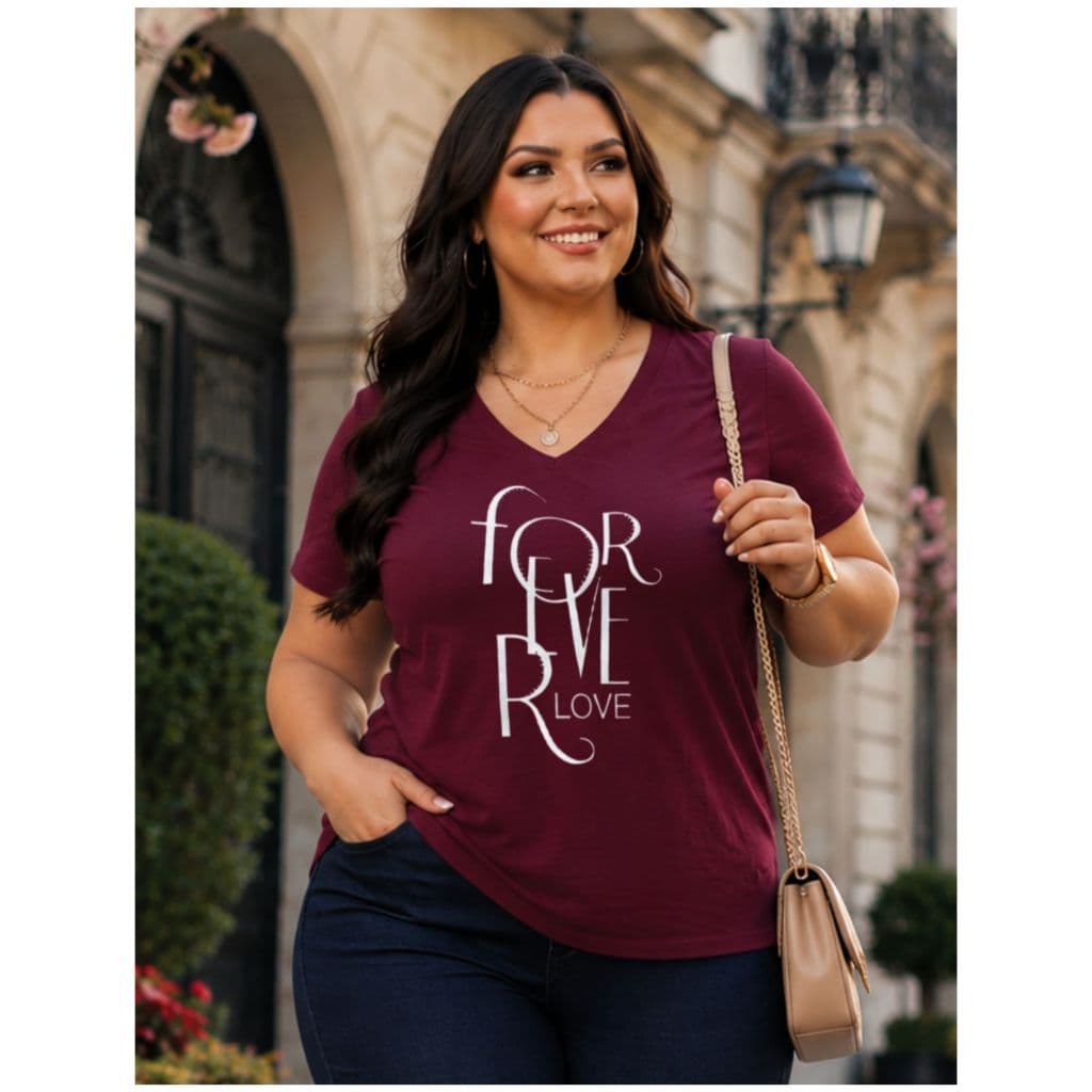 Blusa Feminina Estilosa 1 a 2 Unidade Tecido Confortável Viscolycra Gola V Estampas Variadas Moderna e Cristã