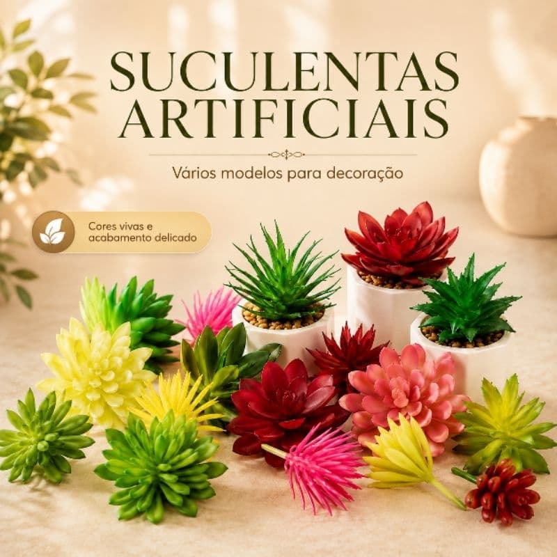 Kit C/20 suculentas Artificial sortidas / plantas Artificial decorativas