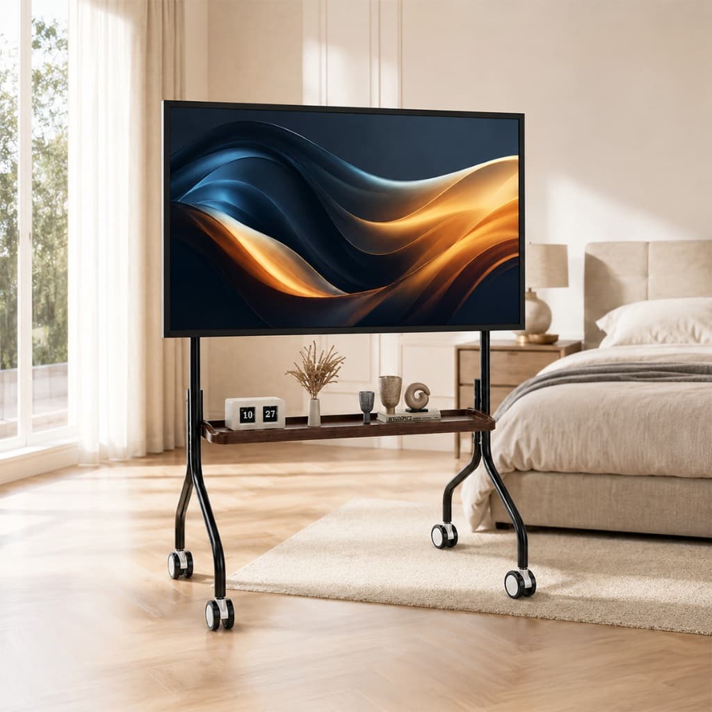 Drelife Suporte para TV ajustável com prateleira única e rodas – para TVs de 40 a 80 polegadas