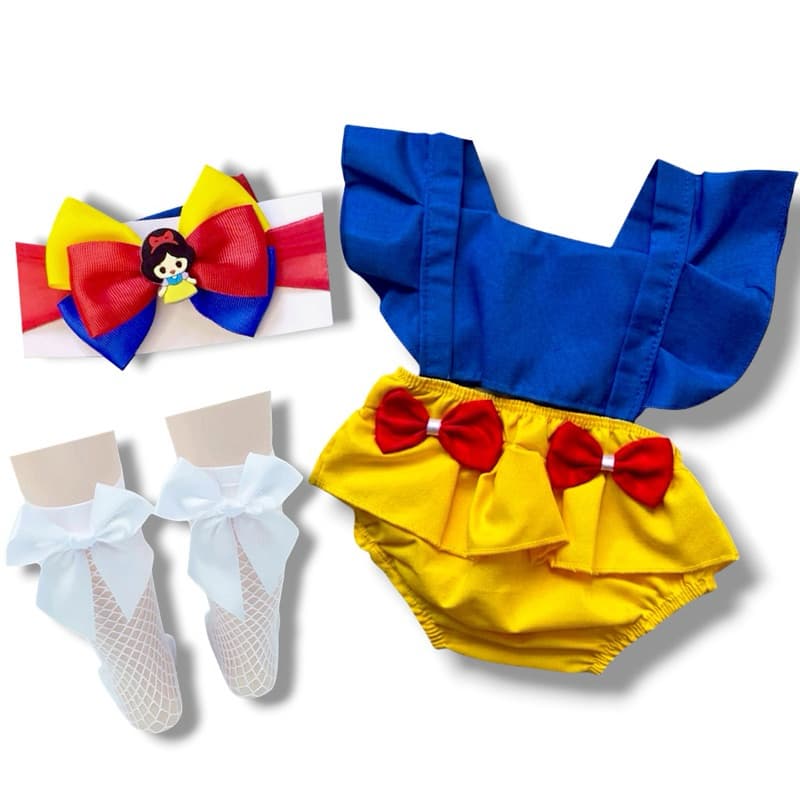 Body temático Princesa Maçã Romper Conjunto Melhores Temas Menina M