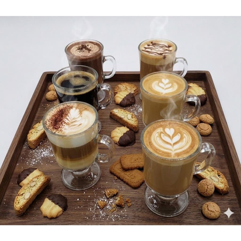 Jogo 6 Copos Taças de Vidro Transparente para Cappuccino 120ml - Design Elegante para Café e Bebidas