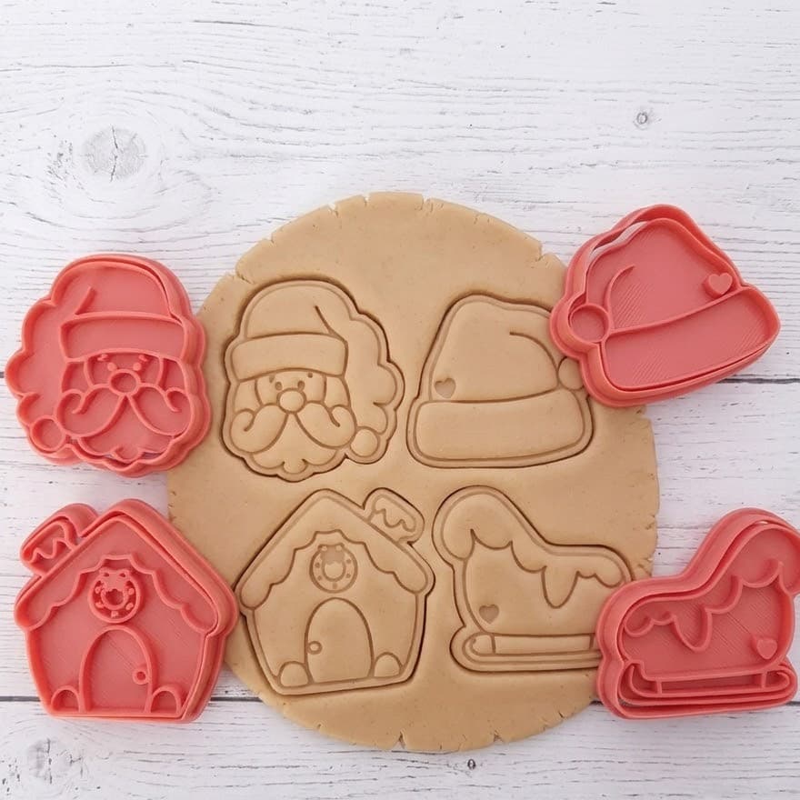 Natal Fofo Cortador de Biscoito Cookie Biscuit Festa Lembrancinha Tema Papai noel trenó