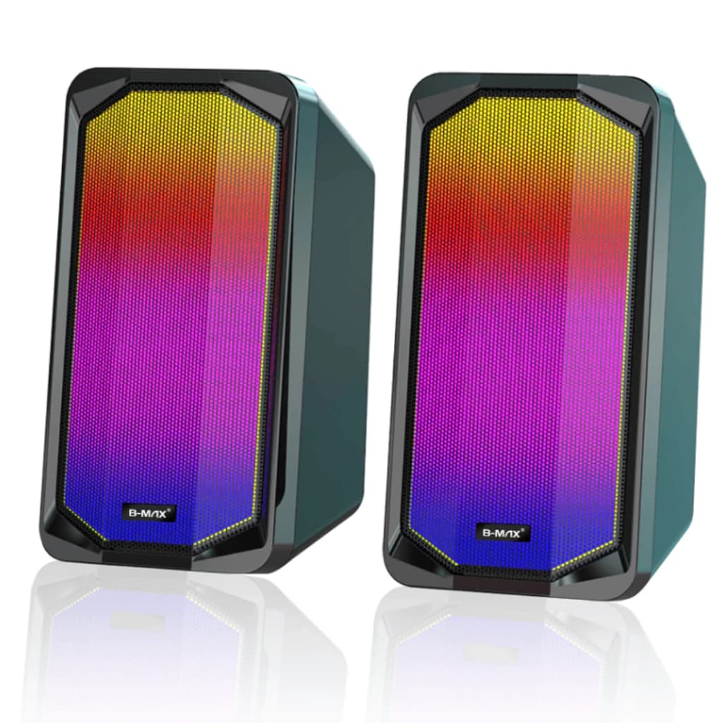 Caixa de Som Gamer RGB para PC USB P2 Estéreo 2.0 com Iluminação LED para Computador