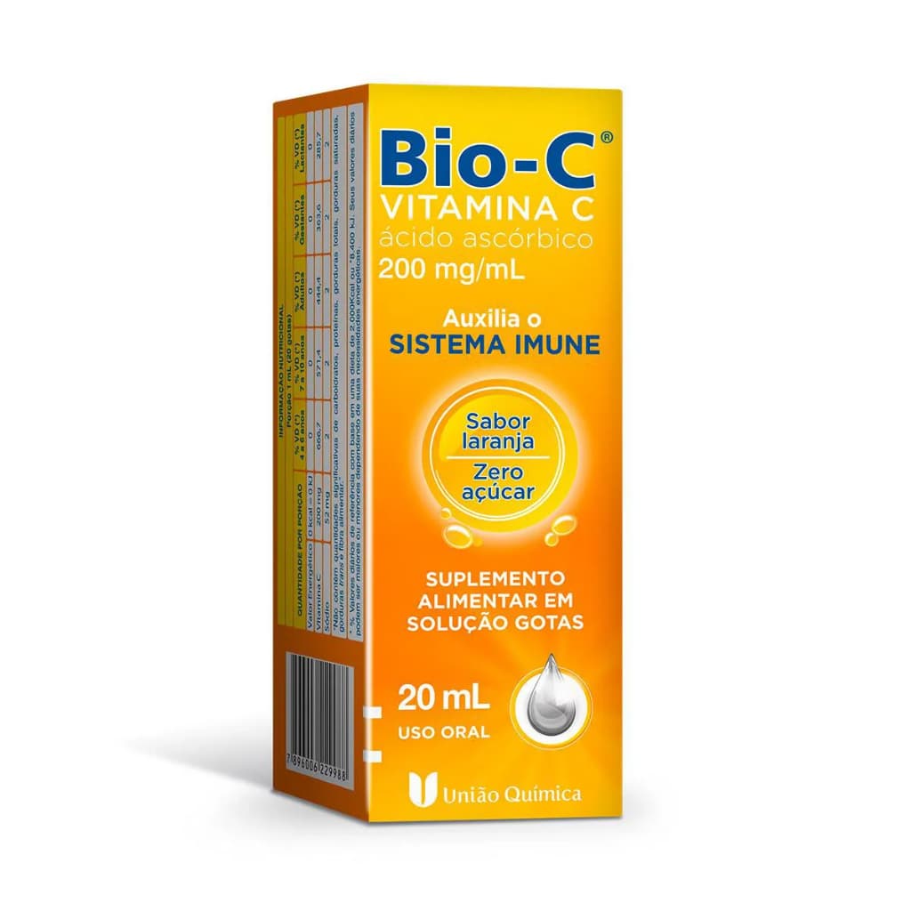 Vitamina C Gotas Bio-C 200mg/ml 20ml União Quimica