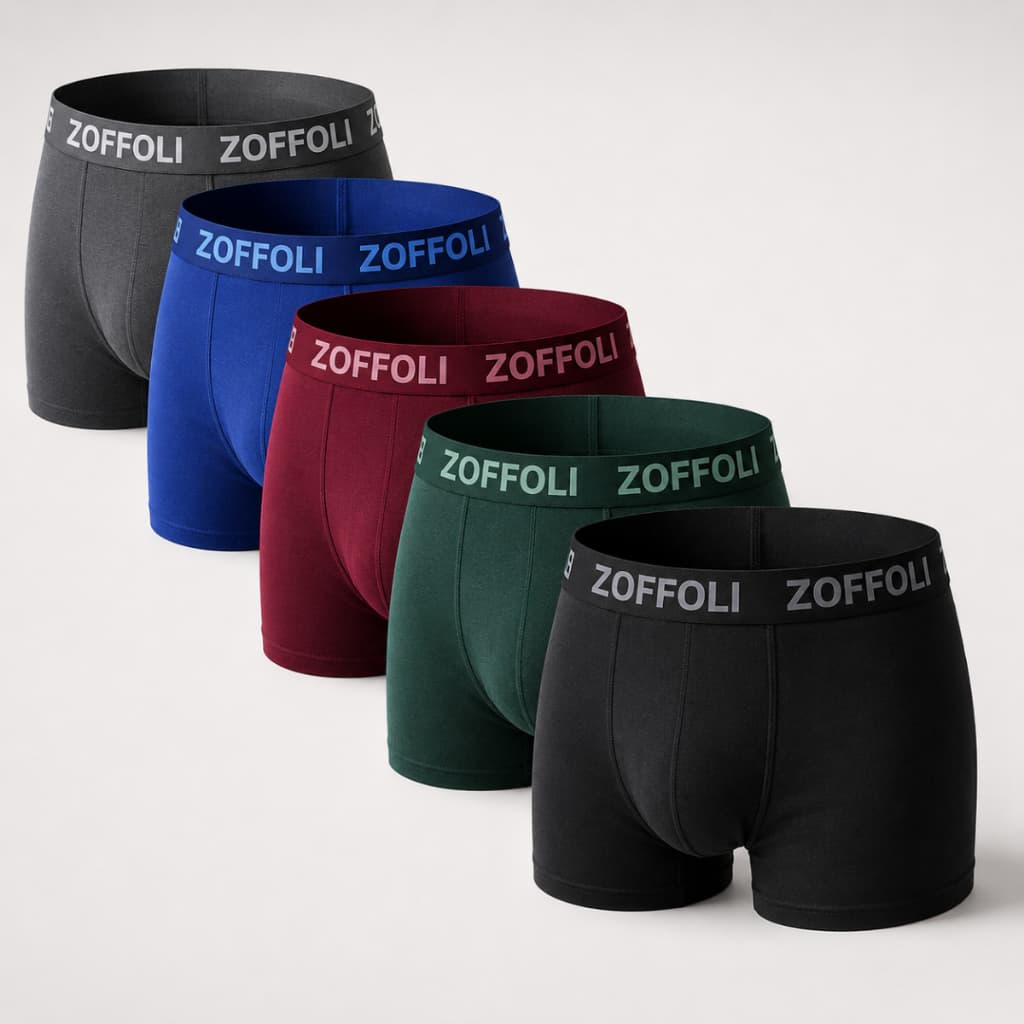 Kit 5 Cuecas Masculinas Boxer Box Zoffoli Tecido Premium Promoção Barata Dia a Dia