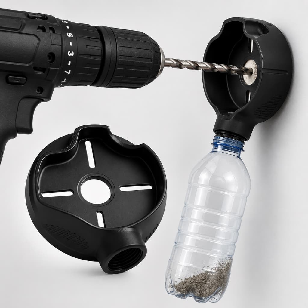 Coletor de Pó para Furadeira Adaptador Universal Garrafa PET Anti Sujeira para Perfuração Parede e Teto