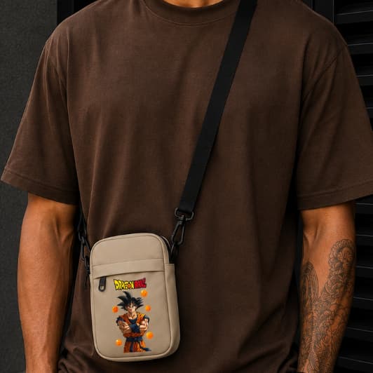 Bolsa Dragon Ball Desenho Transversal Shoulder Bag Tiracolo Pochete Unisex Mini