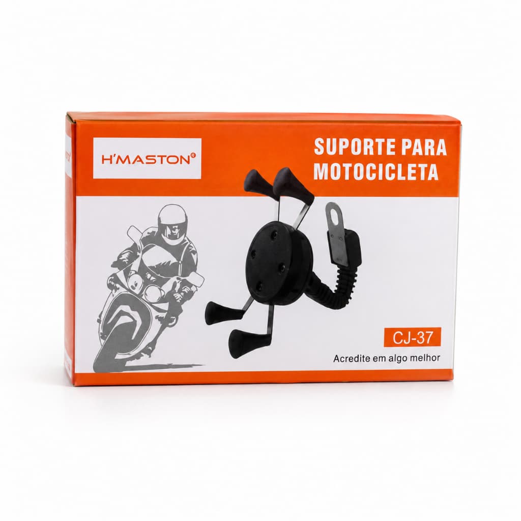 Suporte Celular Moto Bike Garra X-Grip Preto Rotação 360° para Ventilação