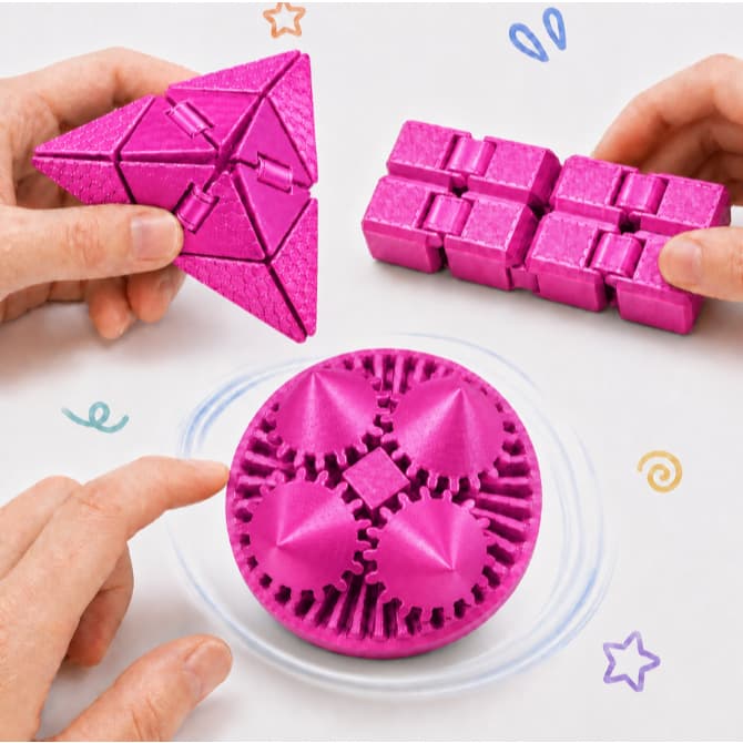 Kit 3 Brinquedos Sensoriais Interativo Hand Spinner Fidget Toy Antiestress Para Ansiedade TDH TDA Autismo