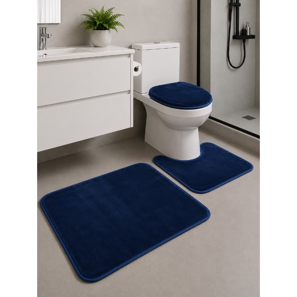 Tapete para Banheiro Kit com 3 Peças Antiderrapante Super Soft csxsa– Atacado algodão