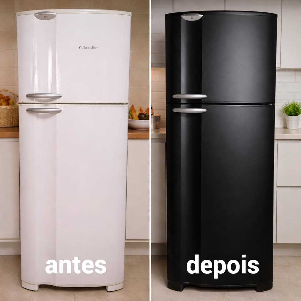 Adesivo Vinil Preto Fosco envelopamento Geladeiras Móveis 1 metro