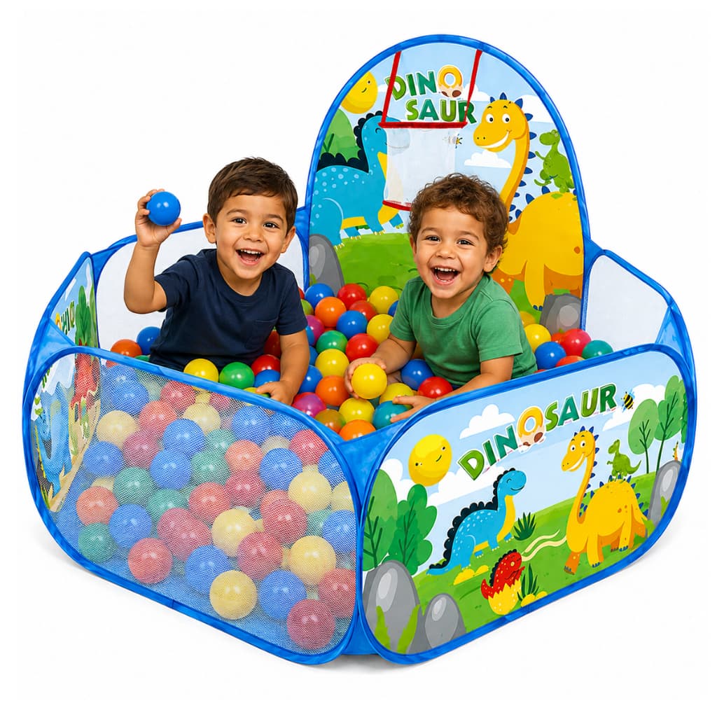 Piscina De Bolinhas Infantil Cercadinho Bebe Desmontável Com Cesta Basquete