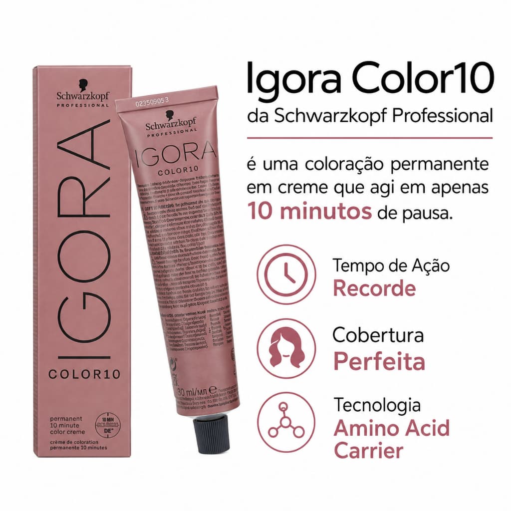 Igora Color10 Coloração Permanente em Creme 10 Minutos para Cabelos Schwarzkopf Professional 60g