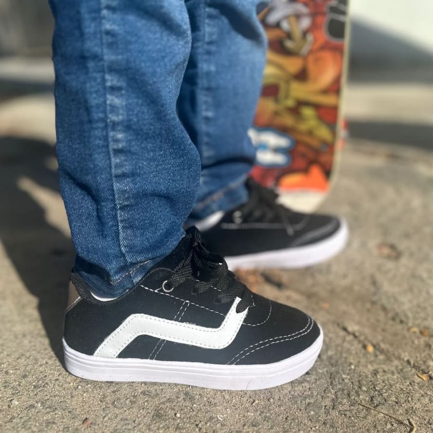 Tenis Menino Preto Infantil  Escolar Casual Basico do 26 ao 34 Leve e Resistente