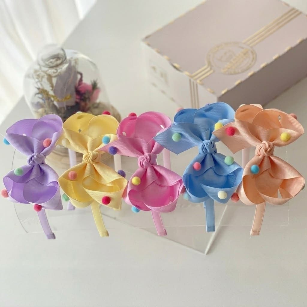 Conjunto de 6 Tiaras de Laço Bonitas para Crianças, Fitas Coloridas e Macias, Faixas de Cabeça Artesanais para Meninas-L