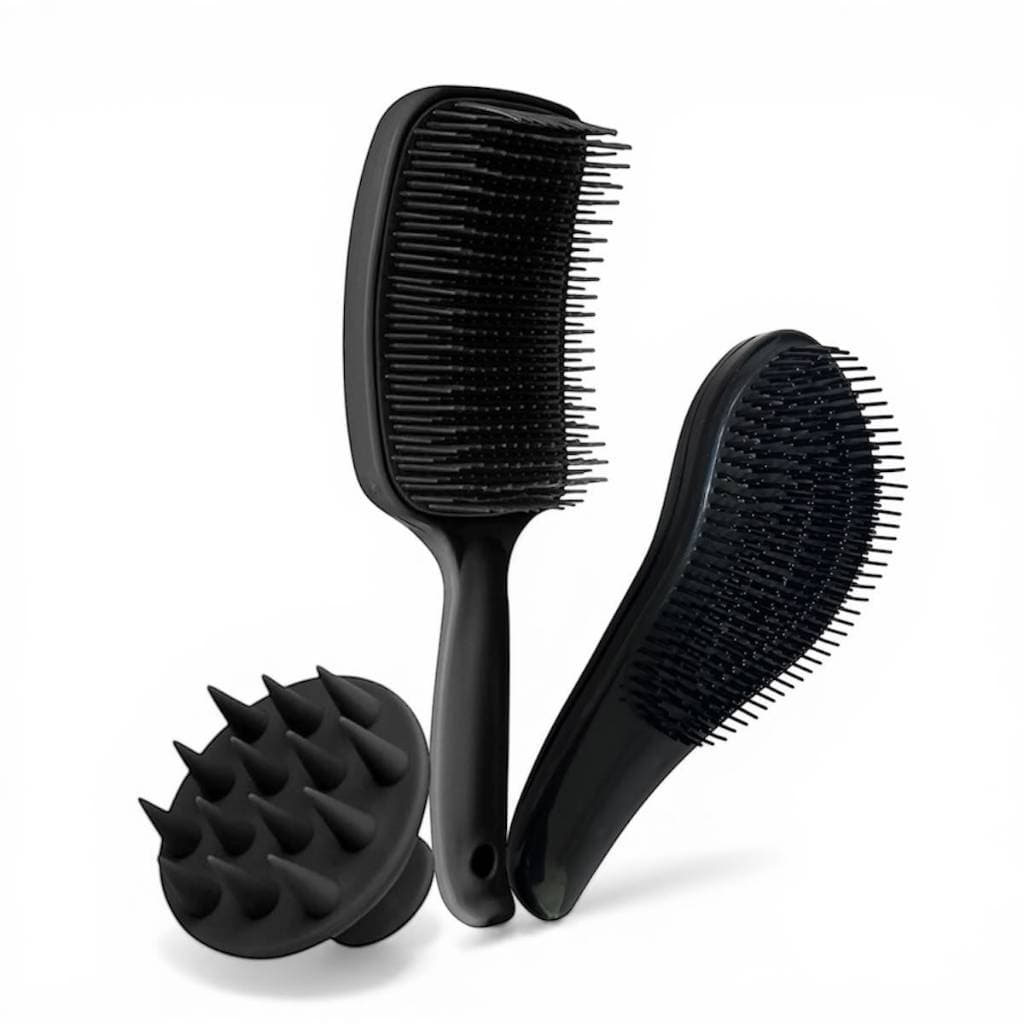 Kit Escova de Cabelo Raquete Flex Escova Mágica Escova Massageadora Capilar