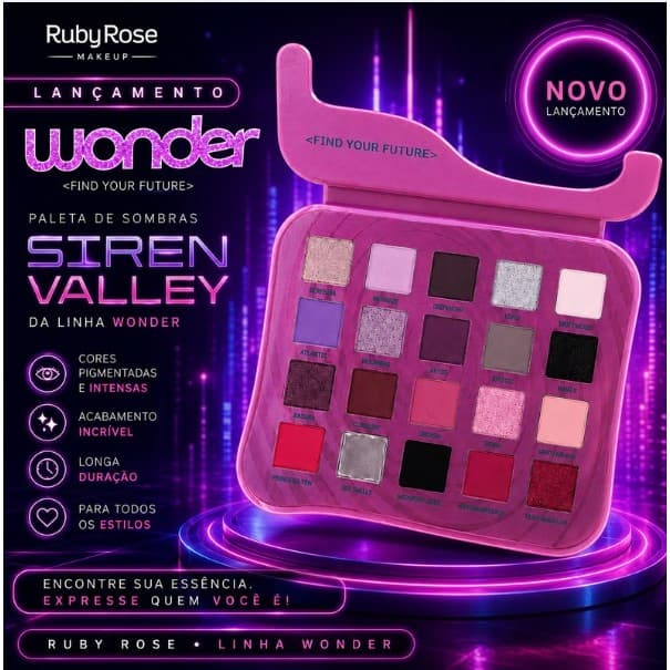 Ruby Rose - Paleta de Sombras Siren Valley - Wonder