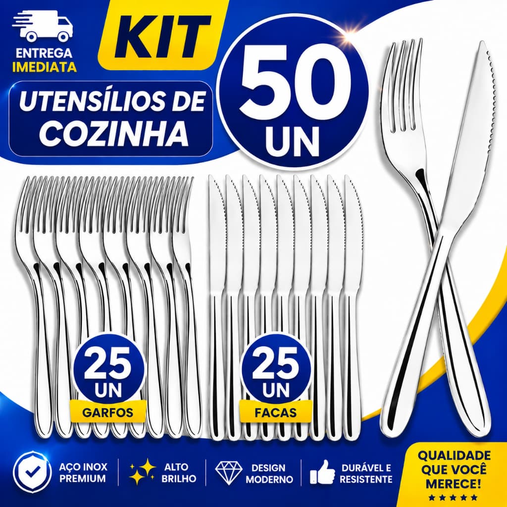 Talheres Cozinha Faqueiro Completo Prateado Aço Inox Restaurante Buffet Garfo Faca Profissionais Hotel Resistente