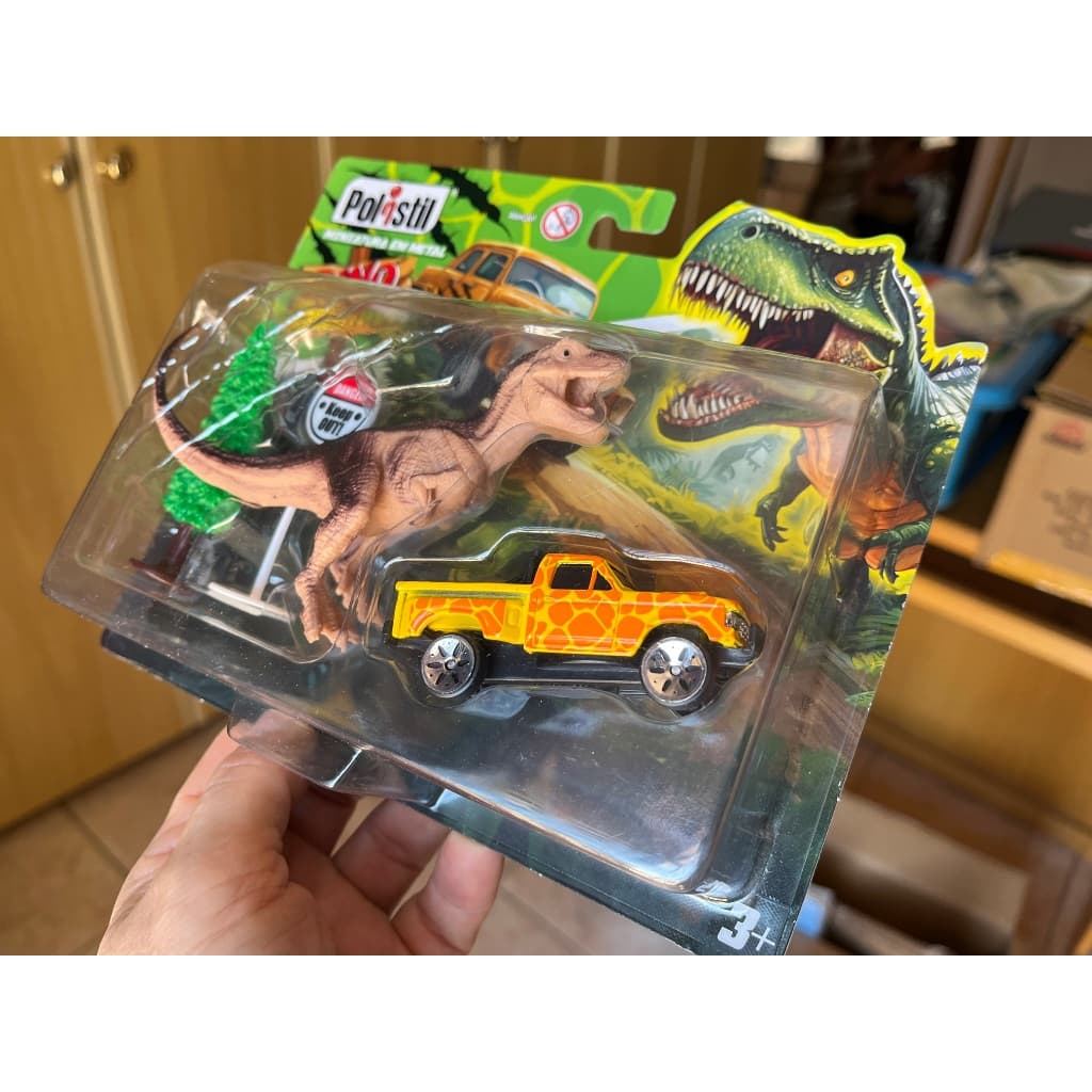 picape Maisto 1987 Ford F-150 Flareside e dinossauro Tiranossauro Rex