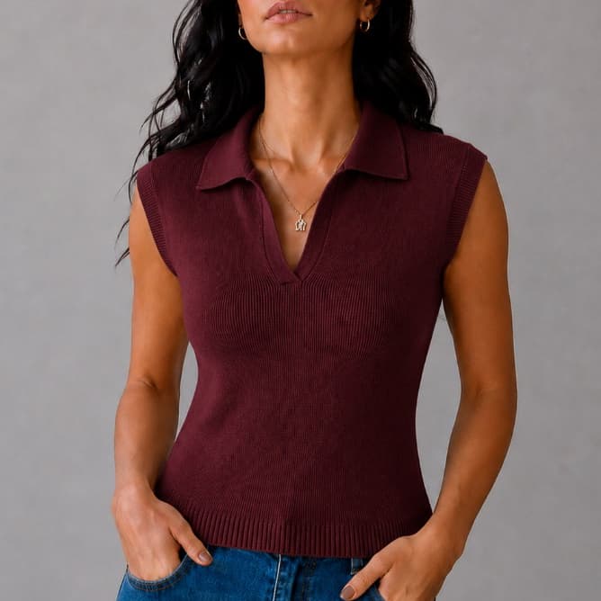 REGATA GOLA POLO LISA FEMININA TRICOT ESTILOSA BLOGUEIRA