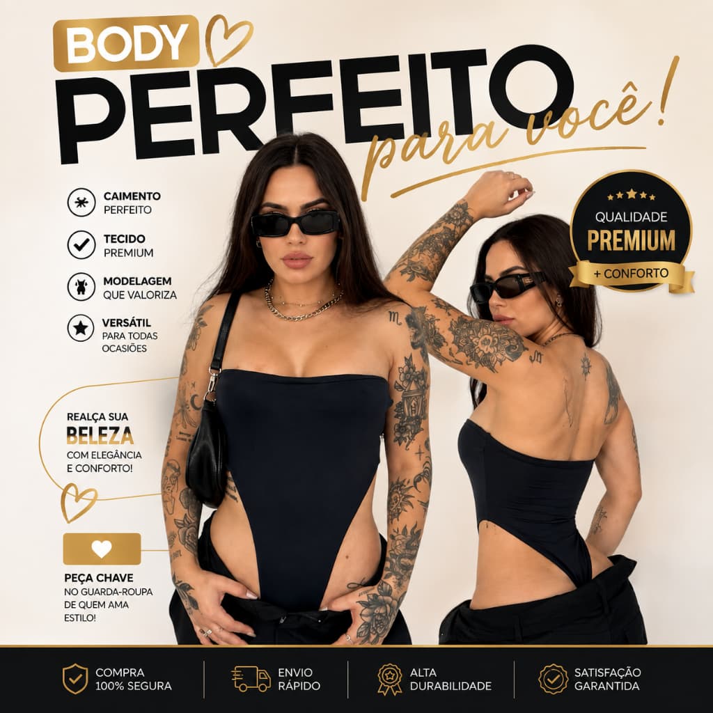 Body Cavado Tomara que Caia Sem Alças Feminino Asa Delta Gringa Feminino Liso Balada Bori Bory