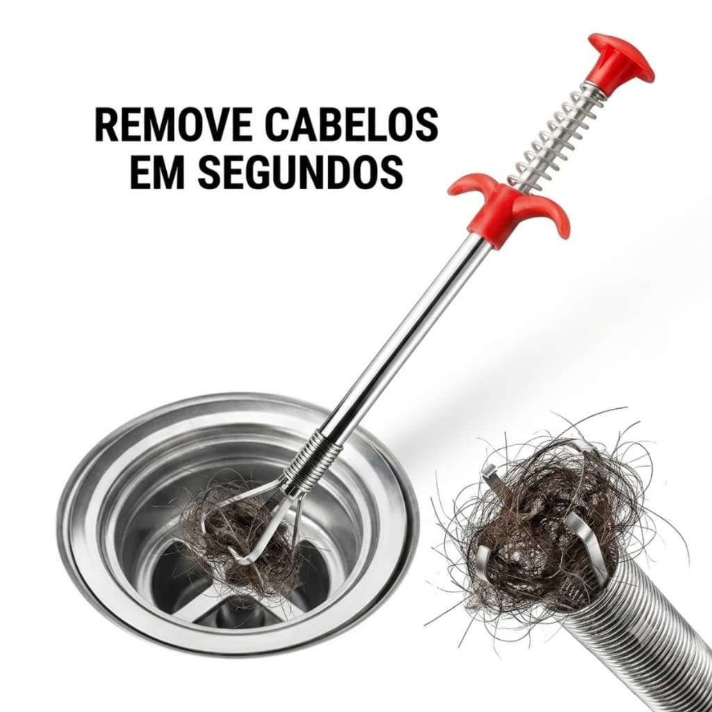 Desentupidor Para Ralo Com Garra Flexível 60cm Pegador de Objetos Pia Vaso Sanitário Removedor de Cabelos
