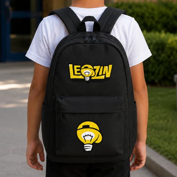 Mochila Leozin Dos Rosa Lâmpada Amarelo Grande Confortável Espaçosa Youtuber