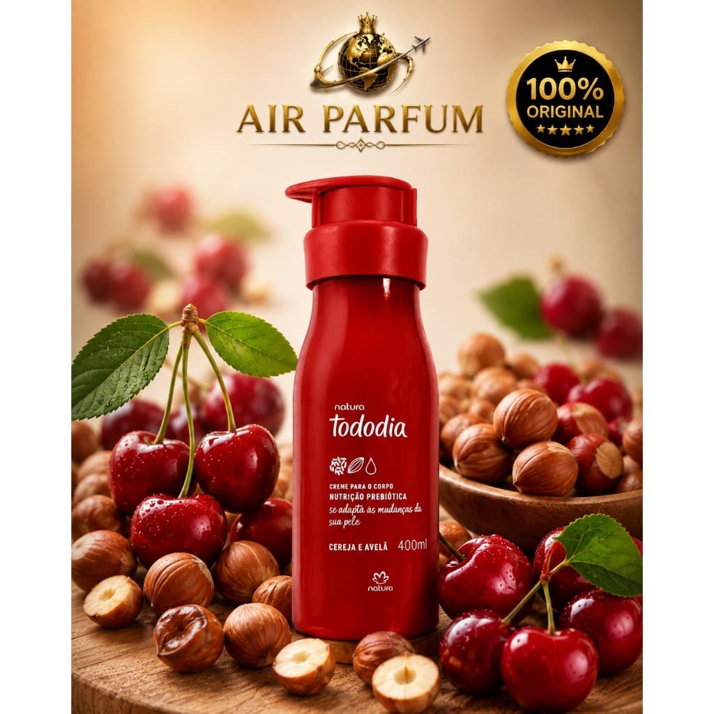 Hidratante Tododia Cereja Avelã 400ml Creme Corporal Desodorante Nutritivo Corpo