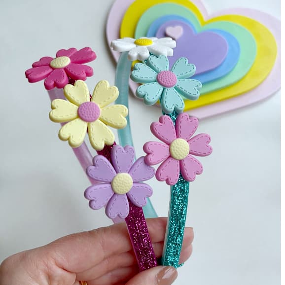 Tiara de Flores/Arco de Cabelo Infantil Flores/Tiara de Silicone