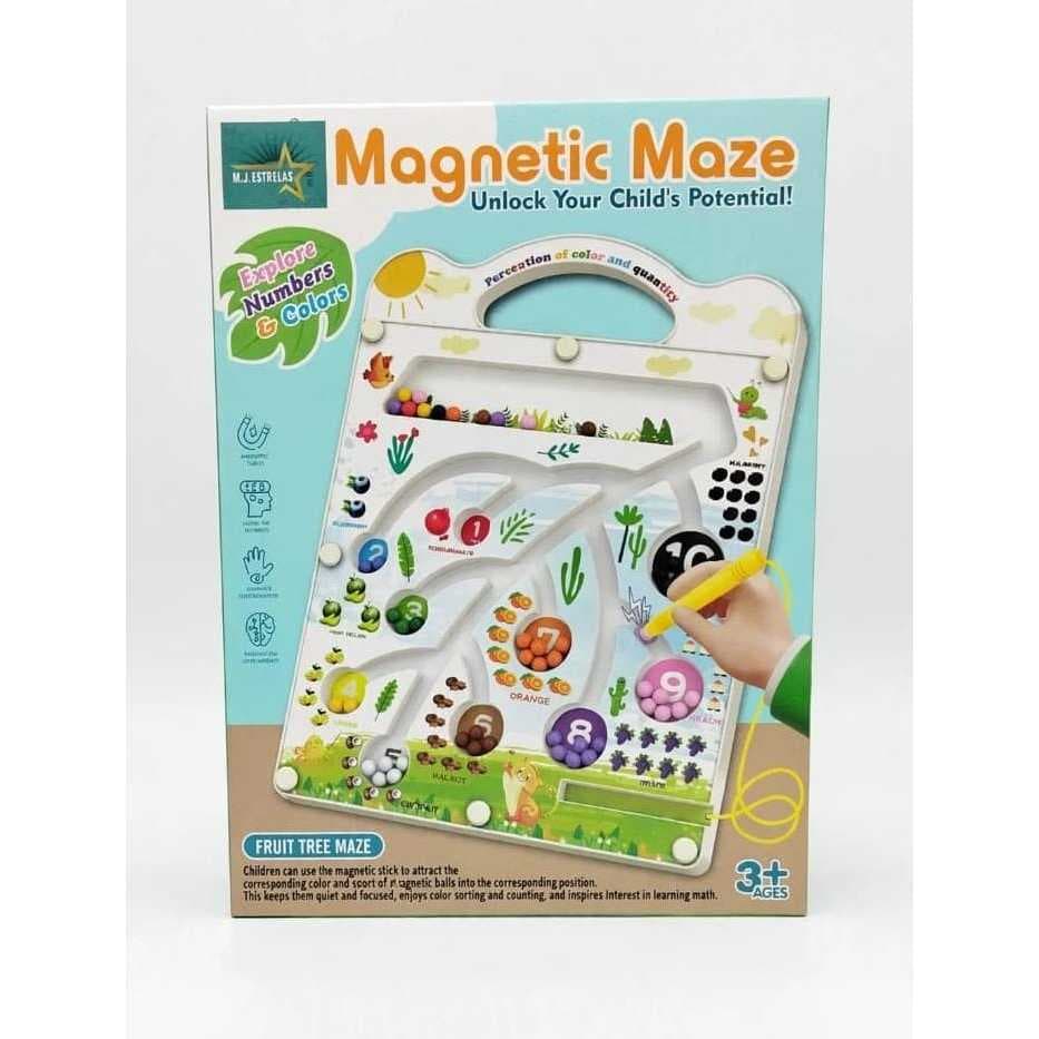 Brinquedo Labirinto Magnético Imã Jogo Educação Frutas e Cores
