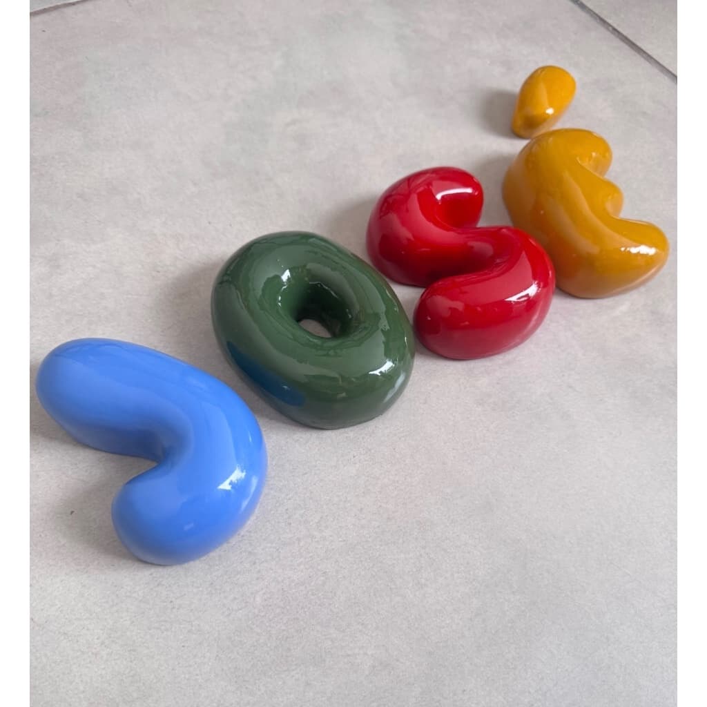Letras Decorativas em Cerâmica Fria – Modelo Arredondado (gordinha) bubble | letras de cerâmica
