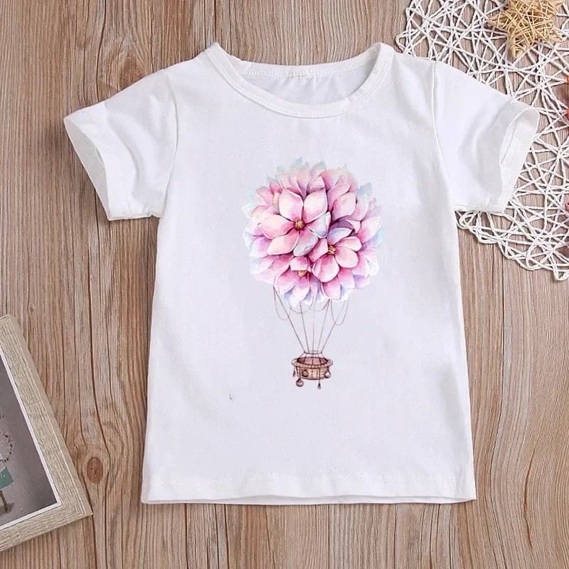 Camiseta Infantil Estampada Blusa Menina Algodão Premium Macia Estampa Viral Passarinho Envio Rápido